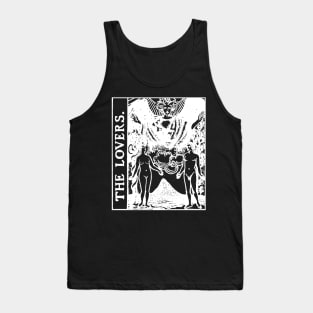 The Lovers Tarot Card Black and White Tank Top